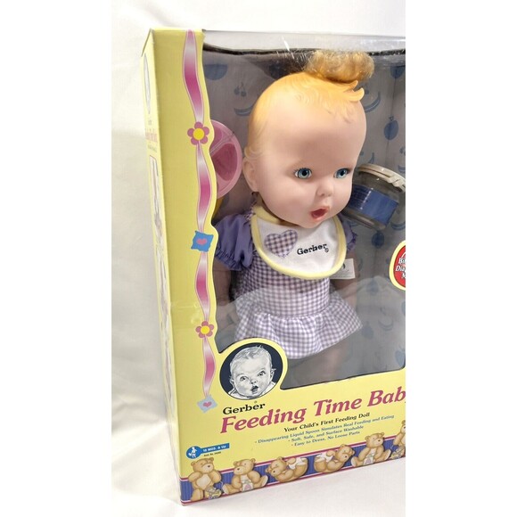 Vintage 2000 Gerber Feeding Time Baby Doll by Toy Biz New Factory Sealed - Picture 4 of 10